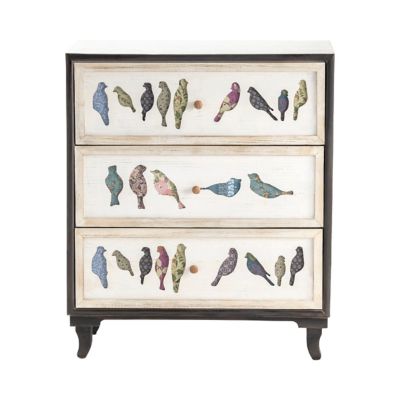 Image showing  3-Drawer Birds on a Wire Painted Chest, 37.25 in.