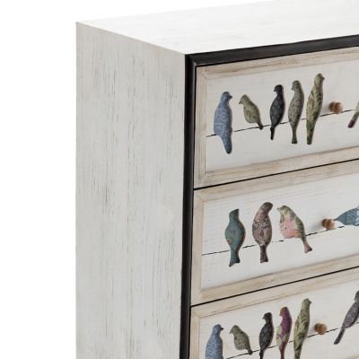 Image showing  3-Drawer Birds on a Wire Painted Chest, 37.25 in.