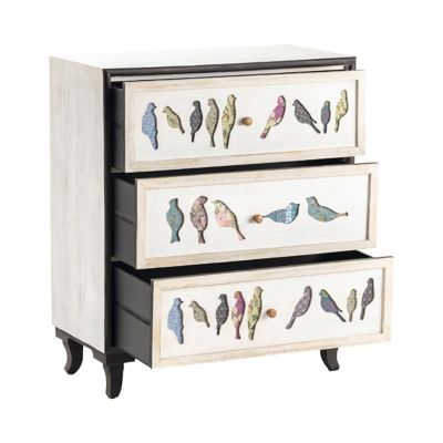 Image showing  3-Drawer Birds on a Wire Painted Chest, 37.25 in.