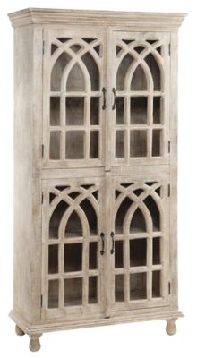 Crestview Collection 4-Door Bengal Manor Mango Wood Cathedral Cabinet
