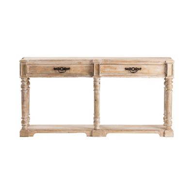 Crestview Collection Abbott Console Table, 68 in. x 14 in. x 34 in., White Wash/Tan