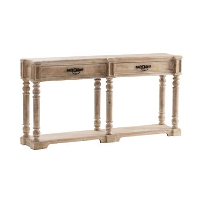 Image showing  Abbott Console Table, 68 in. x 14 in. x 34 in., White Wash/Tan
