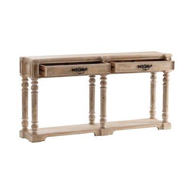 Image showing  Abbott Console Table, 68 in. x 14 in. x 34 in., White Wash/Tan