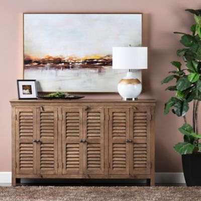 Image showing 5 th Crestview Collection 6-Door Bengal Manor Mango Wood Sideboard, 72 in. x 16 in. x 42 in.