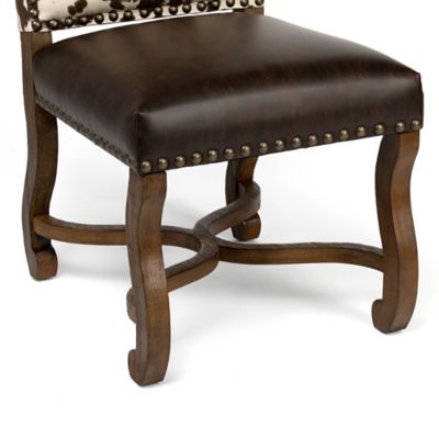 Image showing  Mesquite Ranch Leather and Faux Cowhide Side Chair