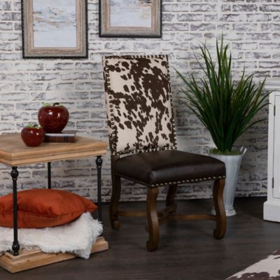 Image showing  Mesquite Ranch Leather and Faux Cowhide Side Chair