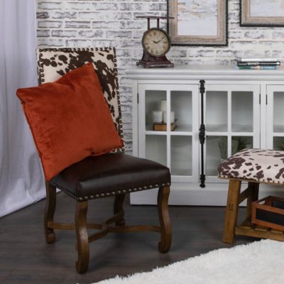 Image showing 5 th Crestview Collection Mesquite Ranch Leather and Faux Cowhide Side Chair