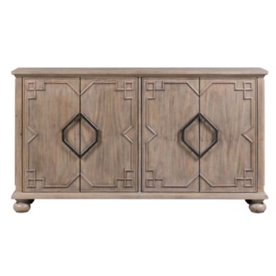 Crestview Collection 4-Door Hawthorne Estate Raised Molding Sideboard, 62 in. x 14 in. x 35 in.