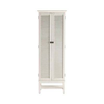Crestview Collection 2-Door Magnolia Louvered Tall Storage Cabinet