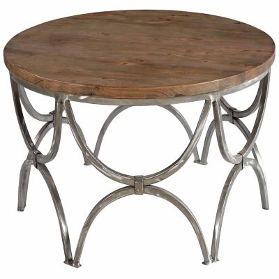 Crestview Collection Bengal Manor Mango Wood and Steel Round Cocktail Table
