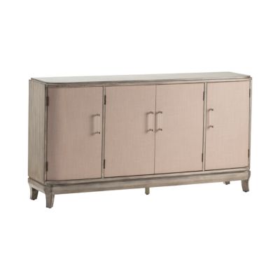 Crestview Collection 4-Door Marshall Linen Acrylic Hardware Wash Sideboard, 68 in. x 16 in. x 35.5 in.