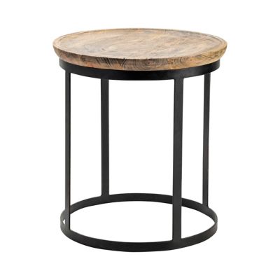 Crestview Collection Bengal Manor Mango Wood and Metal Round End Table
