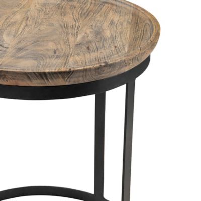 Image showing  Bengal Manor Mango Wood and Metal Round End Table, 24 in.