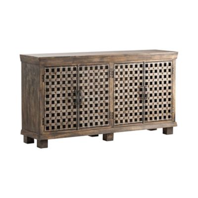 Crestview Collection Bengal Manor Metal Lattice Work and Mango Wood Sideboard