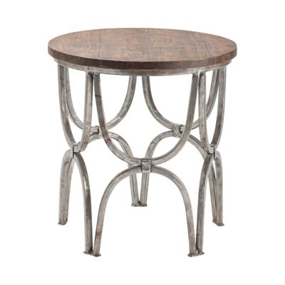 Crestview Collection Bengal Manor Mango Wood and Steel Round End Table