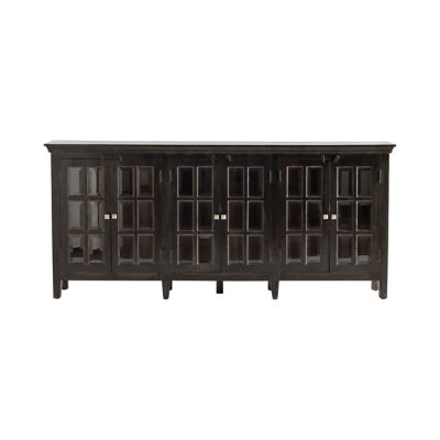 Crestview Collection 6-Door Bengal Manor Acacia Wood Large Window Pane Sideboard