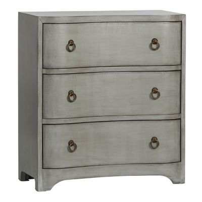 Crestview Collection 3 Drawer Brookstone Curved Chest Brushed