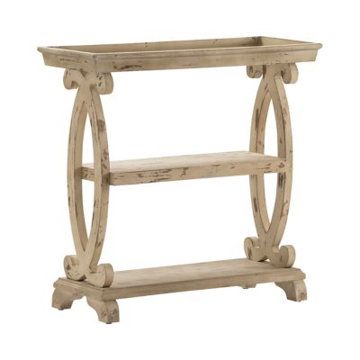 Crestview Collection Newport Distressed Shaped Console Table, 37.5 in. x 14 in. x 34 in.