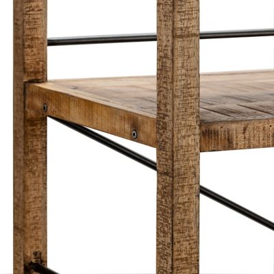 Image showing  Winslow Mango and Metal Wheeled Bookshelf