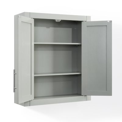 Image showing 6 th Crosley 22 in. x 26 in. MDF Savannah Wall Cabinet, Gray