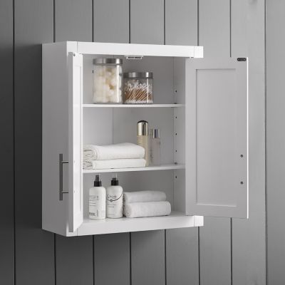 Image showing  18 in. x 26 in. MDF Savannah Mirrored Wall Cabinet, White