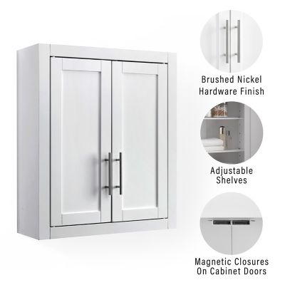 Image showing  18 in. x 26 in. MDF Savannah Mirrored Wall Cabinet, White