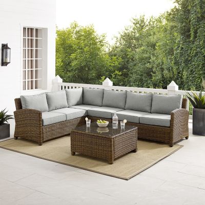 Crosley 5 pc. Outdoor Wicker Sectional Set, KO70020WB-GY