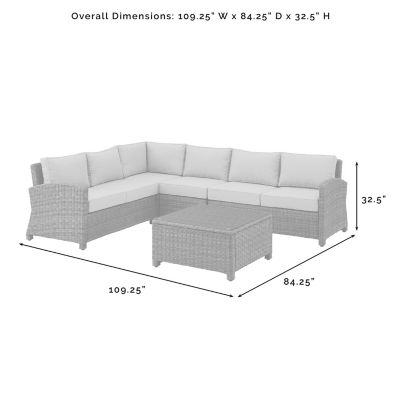 Image showing 5 th Crosley 5 pc. Outdoor Wicker Sectional Set, Brown