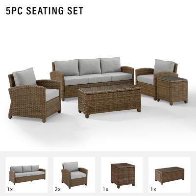 Image showing  5 pc. Outdoor Wicker Sofa Set