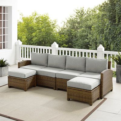 Crosley 4 pc. Outdoor Wicker Sectional Set