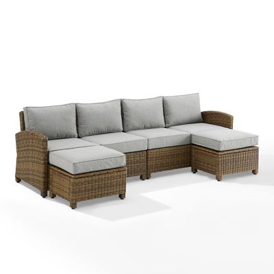 Image showing  4 pc. Outdoor Wicker Sectional Set