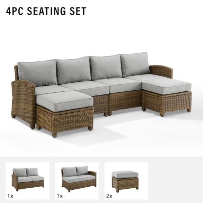 Image showing  4 pc. Outdoor Wicker Sectional Set