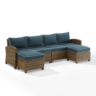 Image showing 1 th Crosley 4 pc. Outdoor Wicker Sectional Set