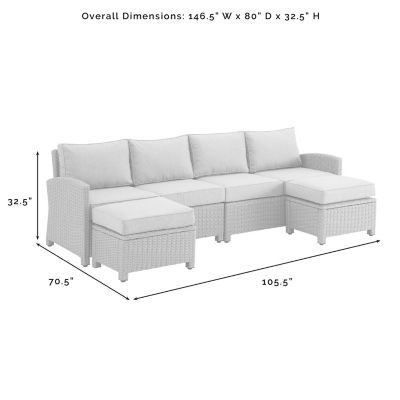 Image showing 5 th Crosley 4 pc. Outdoor Wicker Sectional Set