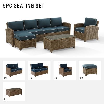Image showing  5 pc. Outdoor Wicker Sectional Set, KO70188WB-GY