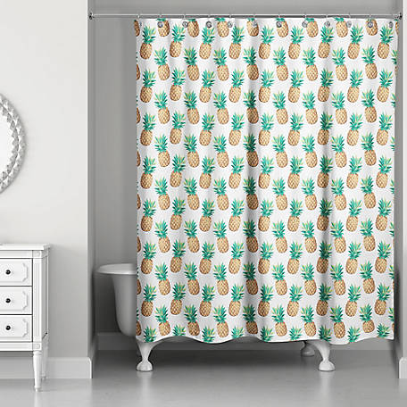 Direct Creative Group Pineapple Pattern, Geometric Shower Curtain Uk