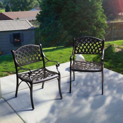 Nuu Garden Outdoor 2-Piece Cast Aluminum Arm Chairs