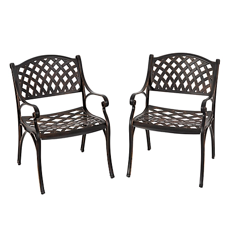 Nuu Garden Outdoor 2-Piece Cast Aluminum Arm Chairs