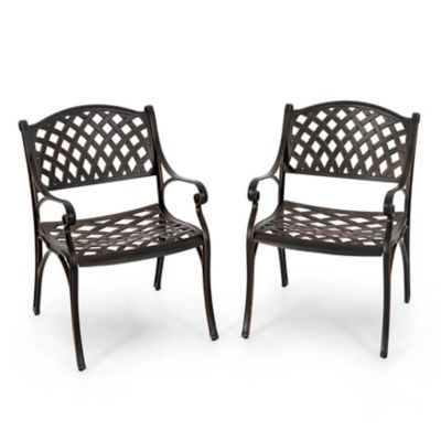 Image showing  Outdoor Patio 2-Piece Cast Aluminum Chairs with Armrests