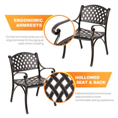Image showing  Outdoor Patio 2-Piece Cast Aluminum Chairs with Armrests