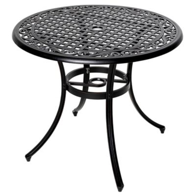 Nuu Garden Indoor Outdoor Solid Cast Aluminum Round Dining Table, 35.5 ...