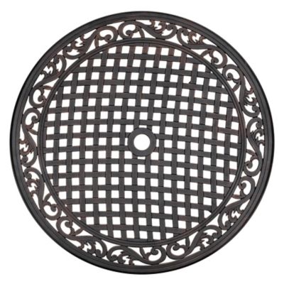 Image showing 7 th Nuu Garden 31 in. Outdoor Cast-Aluminum Round Dining Table with Umbrella Hole