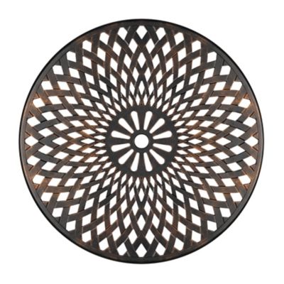 Image showing  Outdoor Round Cast Aluminum Dining Table, 2.24 in. Umbrella Hole, Antique Bronze