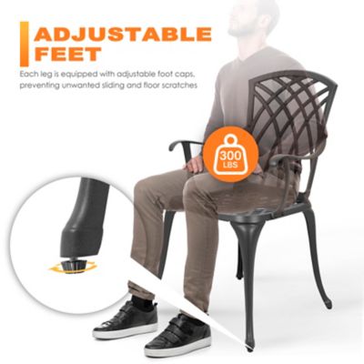 Image showing  3 pc. Cast Aluminum Patio Bistro Set, Black, SCD004-01-WKL