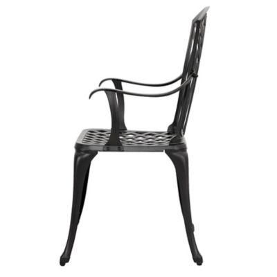 Image showing 7 th Nuu Garden 3 pc. Cast Aluminum Patio Bistro Set, Black, SCD004-01-WKL