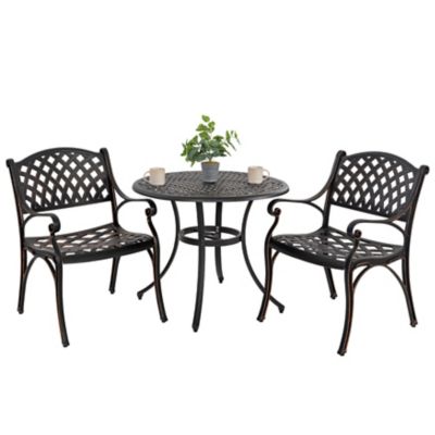 Nuu Garden 3 pc. Powder-Coat Aluminum Dining Set