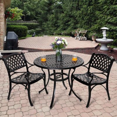 Image showing  3 pc. Powder-Coat Aluminum Dining Set