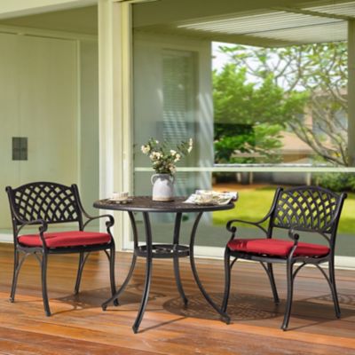 Nuu Garden 3 pc. Powder-Coat Aluminum Outdoor Dining Set with Cushions