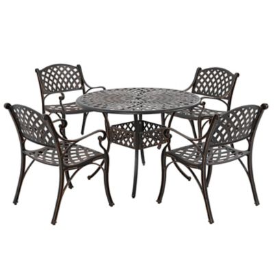 Nuu Garden 5 pc. Cast-Aluminum Patio Dining Set, Antique Bronze