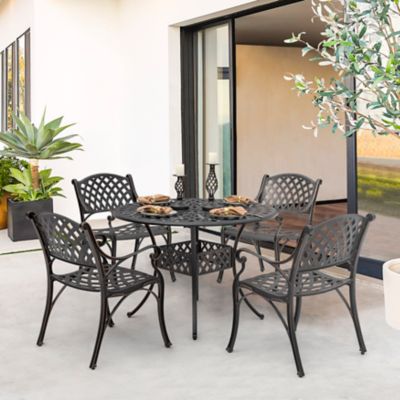 Image showing  Outdoor 5-Piece Cast Aluminum Dining Set